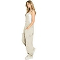 thumbnail image 2 of Revolt Plus Size Women's Juniors Baggy Straight Leg Denim Overalls (Khaki, 16), 2 of 3