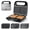 Black, variant on KEINVE 3-in-1 Sandwich Maker, Waffle Maker and Panini Press Grill, Electric Breakfast Station with 3 Detachable Non-Stick Plates, Cool Touch Handle with Latch, Black