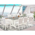 thumbnail image 2 of East West Furniture V-Style 9-Piece Wood Dining Set in White/Cream/Cement, 2 of 2