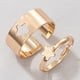 thumbnail image 4 of Estrella Luna Traje Hueco Personalidad Punk Pareja Anillo Anillo, 4 of 4