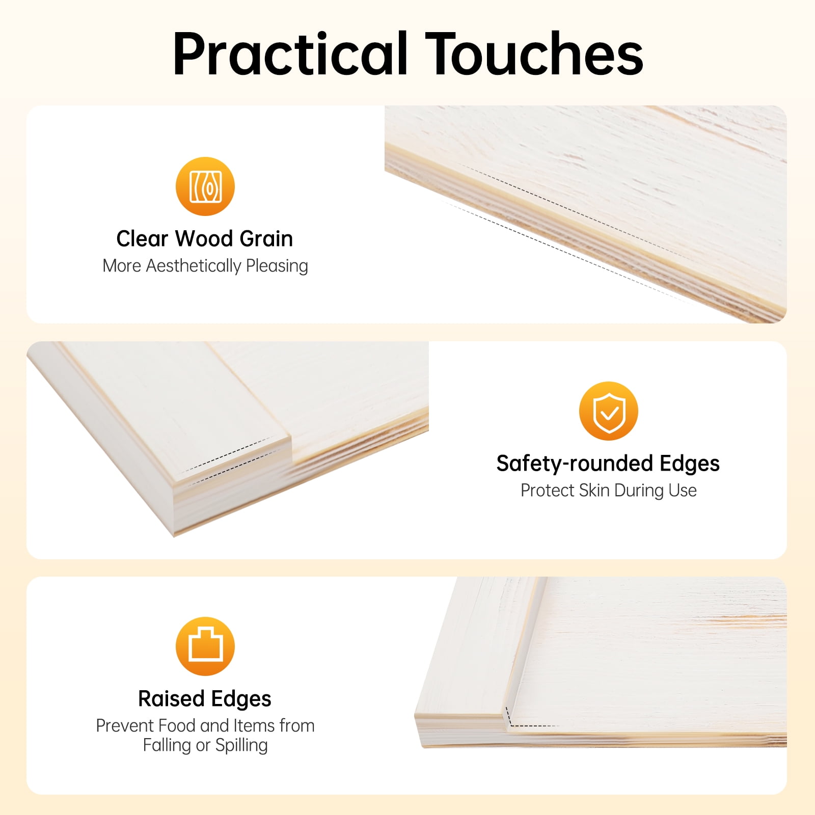 22 In Noodle Board Stove Covers with Handles, Wood Handmade Cookware, Counter Space Top Covers for Electric Stoves Sink Tray for Kitchen（White）