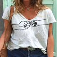 thumbnail image 1 of Pntutb moda mujer Casual cuello pico verano tops sueltos estampado camisetas manga corta Pntutb Pntutb-6901, 1 of 7
