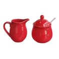 thumbnail image 1 of Ceramic Colorful Creamer and Sugar Set with Lid Spoon, Coffee Serving Set, 1 of 10