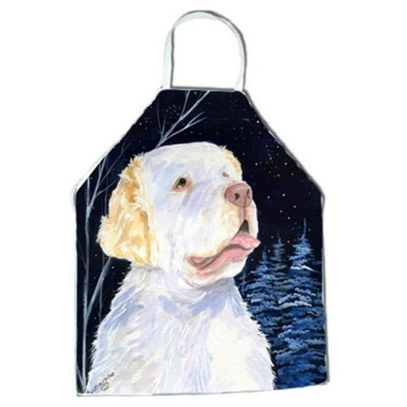 Starry Night Clumber Spaniel Apron - 27 x 31 in.
