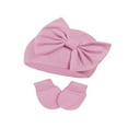 Trends Infant Hat and Mitten Set Beanie Bow Baby Caps Newborn Caps with