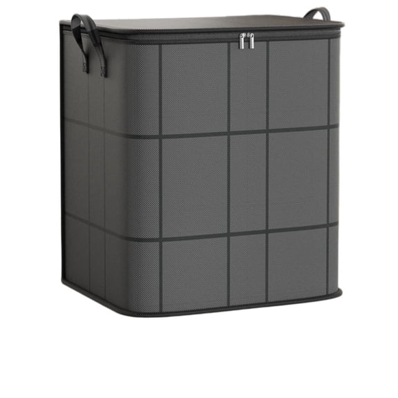 Large Zippered Storage Bag for Quilts Bedding Clothes, Heavy Duty Non Woven Moving Bin with Reinforced Handles, Tear Resistant, Space Saving Organization
