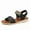 Black, variant on Women's Casual Roman Wedge Sandals - 3cm Platform Open Toe Sandals with Adjustable Ankle Strap