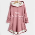 thumbnail image 2 of LYXSSBYX Winter Coats for Women Women Plus Size Letter Casual Buttons High Low Long Sleeve Hooded Keep Warm Coat Tops, 2 of 6