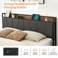 thumbnail image 6 of Studyset Twin Size Bed Frame with 2 Storage Drawers and Charging Station, Platform Bed with Metal Slats Upholstered Platform Bedframe with Storage Headboard, No Box Spring Needed, Easy Assembly, Noise, 6 of 9