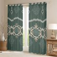 thumbnail image 2 of Feelyou Hippie Western Damask Black Out Curtains for Adult, Mandala Bohemian Curtains Pack of 2 (42x63 Each), Vintage Green Floral Print Bedroom Curtains, Curtains and Drapes Home Decor, 2 of 6