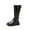 Black, variant on oqasdz Girls Knee High Boots Fashion Soft Sole Long Boots and Big Kids Fall Winter Leather Combat Boots Show Perandmance Size 4 Y-4.5 Y
