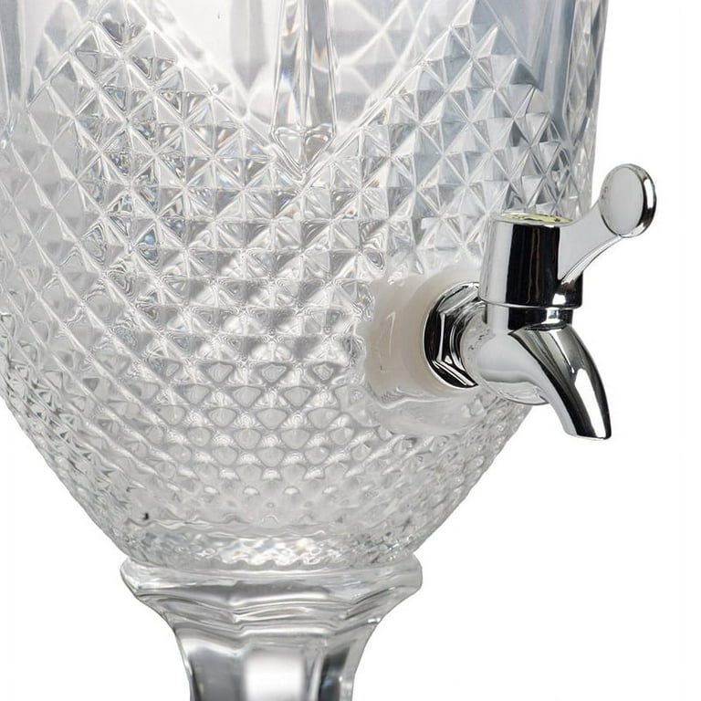 A & B Home 19 Lidded Drink Dispenser - Clear, Polished Silver
