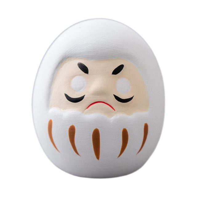 Figura de Daruma japonesa, artesanía, decoración del hogar, durabilidad, regalo, adorno de mesa. Blanco