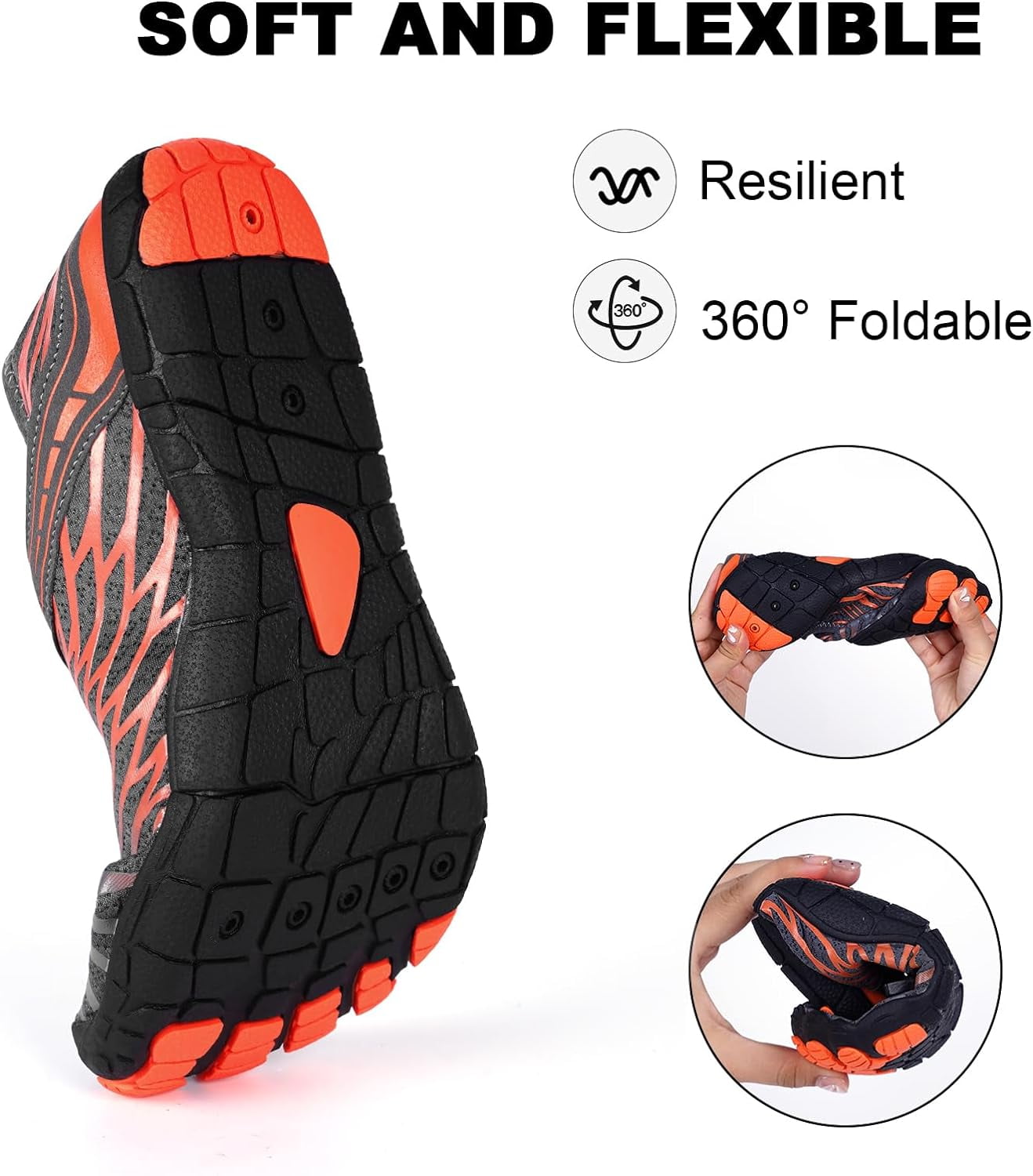 Barefoot Shoes for Women, Quick Dry Non-Slip Aqua Swim Shoes, Breathable Slip-on Beach Wide Toe Water Shoes, Lightweight Hike Footwear Barefoot Womens for Walking, Fishing, Surfing, Yoga