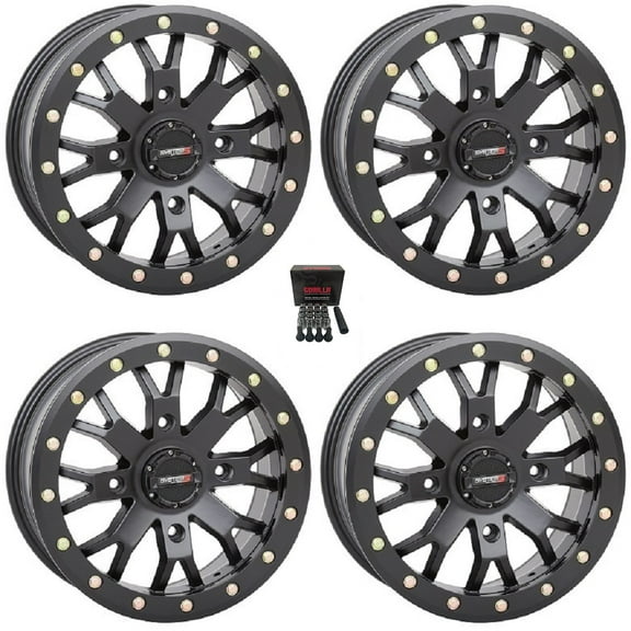 System 3 SB-4 Beadlock 15x10 Wide Wheels Black (5 5) Can-Am Maverick X3 / Honda Pioneer 1000