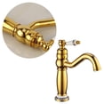 thumbnail image 1 of FUTUREORYY Traditional Basin Taps Faucet Golden Brass High Pressure Resistant for Home Use 1Set, 1 of 8