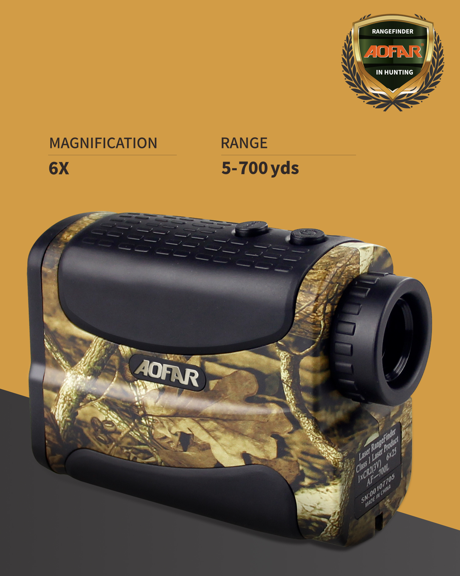 AOFAR Hunting Archery Range Finder HX-700N 700 Yards Waterproof Rangefinder for Bow Hunting with Range Scan Fog and Speed Mode, Free Battery, Carrying Case - image 4 of 6