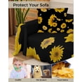 thumbnail image 4 of Sunflower Black Sofa Couch Covers for Dog,Washable Sectional Couch Slipcovers for Loveseat with Tassels,Abstract Painting Bee Summer Spring Non Slip Sofa Throw Cover Blanket Large 71''x102'', 4 of 8