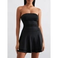 thumbnail image 2 of Gupgi Strapless Tube Dress for Women Bodycon Mini Dress Ruched Ruffle Solid Color Off Shoulder Dresses, 2 of 8
