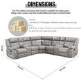 thumbnail image 3 of Nathaniel Home, PU Leather Reclining Sectional Sofa Set with 2 Consoles, Fashion Living Room Recliner Chair with Storage Box, L-Shaped Corner Couch with Cup Holders, Foggy Gray, 3 of 9