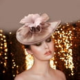 thumbnail image 4 of 2 sombreros fascinadores de malla Yuyangstore para mujeres y niñas de flores estilo Vintage rosa gris, 4 of 8