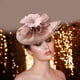 thumbnail image 4 of 2x Tocado de malla con flores para cóctel, fiesta de té, Kentucky Derby rosa rosa roja, 4 of 9