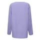 thumbnail image 4 of MHFRRA Camiseta Informal de Manga Larga con Cuello En V para Mujer. Camiseta Básica Cómoda para Uso Diario y Relajación. Ideal para Todas Las Estaciones. Combina Perfectamente con Jeans. Púrpura Claro, 4 of 4