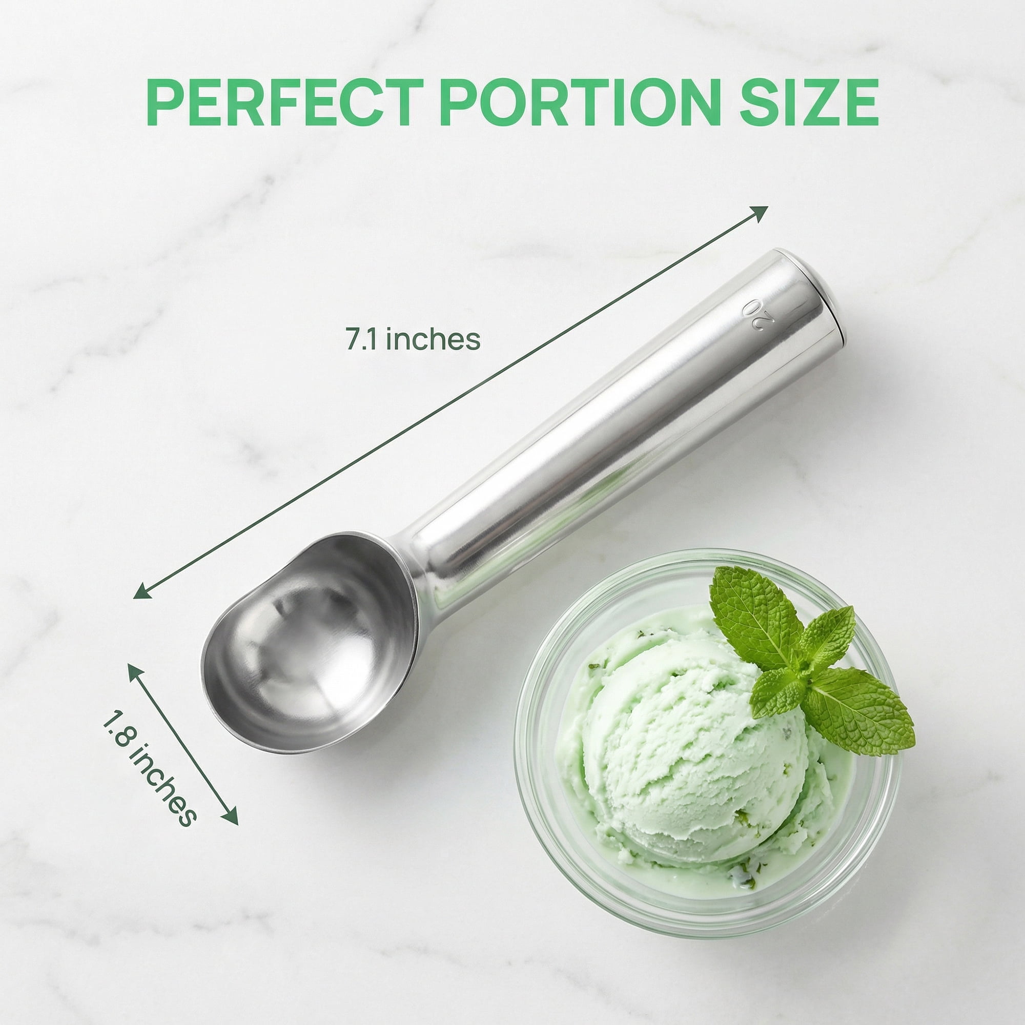 Unique Bargains Stainless Steel Ice Cream Scoop with Easy Release Silver 1.8in