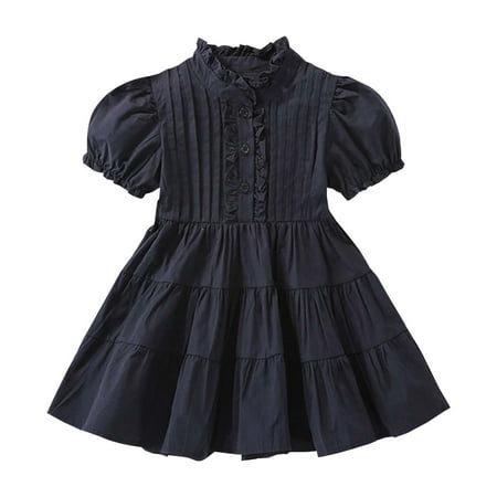 Baby Girl Long Sleeve Dresses 4t Dresses for Girls Long Sleeve Summer Dress For Girls Stylish Casual Short Sleeve Dress For Kids Trendy European And Toddler Clothing