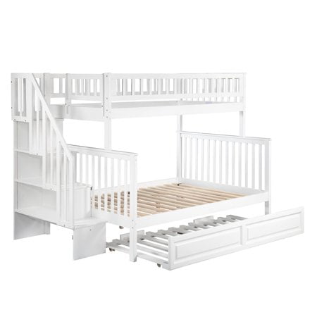 Lit Superposé Escalier Woodland Simple sur Grand en Multicolore