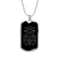 thumbnail image 1 of Sacred Geometry Flipped Triangle Necklace Stainless Steel or 18k Gold Dog Tag, 1 of 8