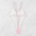 thumbnail image 4 of ZQUUVOU Women's One Piece Bikini Spaghetti Halter Solid Color Swimsuit (Pink,S), 4 of 5