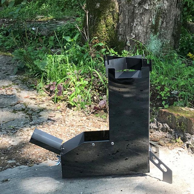 Estufa de leña para mochileros, Picnic, barbacoa, senderismo, estufa de cohetes, para acampar al aire libre, horno de cocina portátil de acero inoxidable