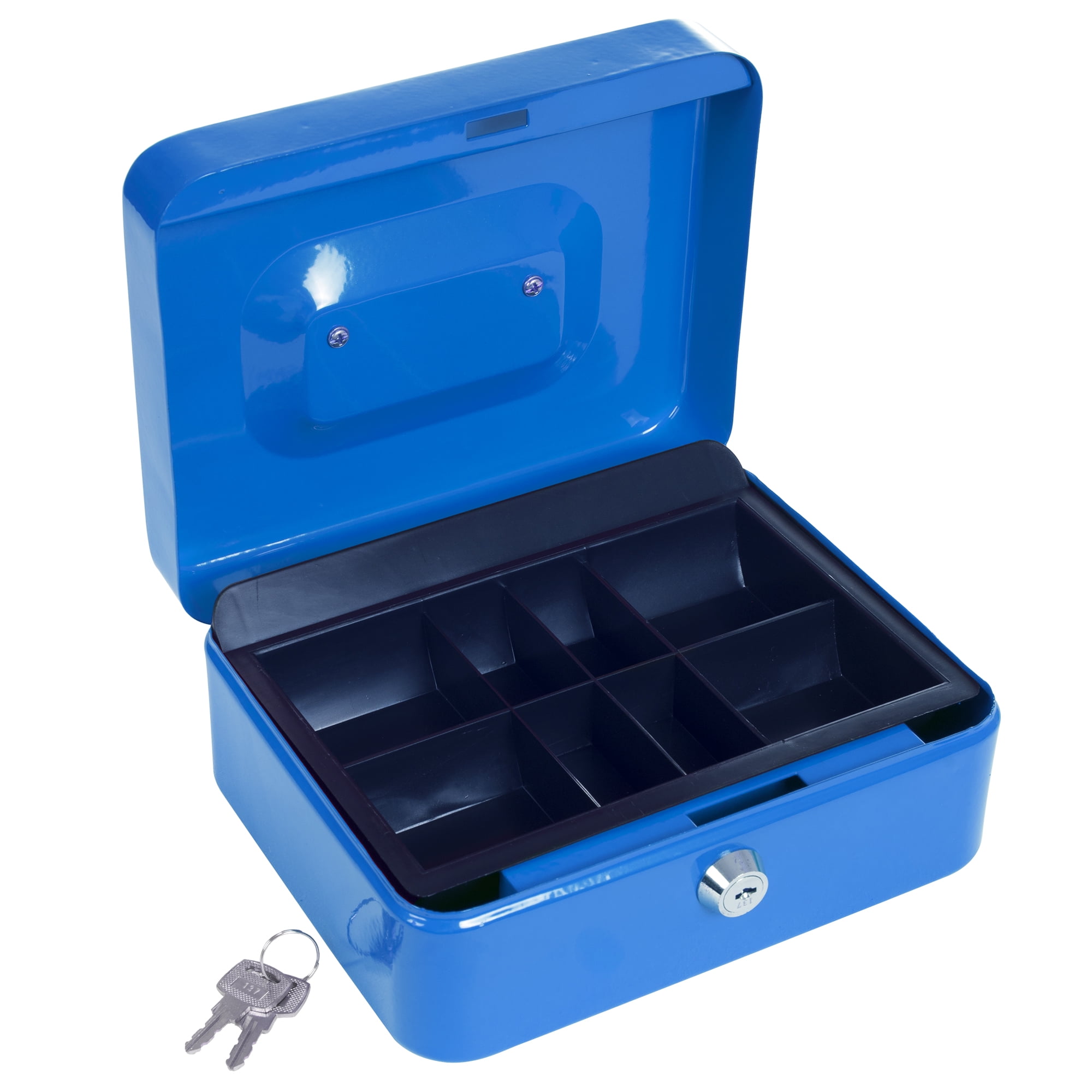 SPR15500 Sparco Cash Box,w/ 2 Keys,10 Compartments,15-2/5"x10-1/2"x2-1/4,GY 
