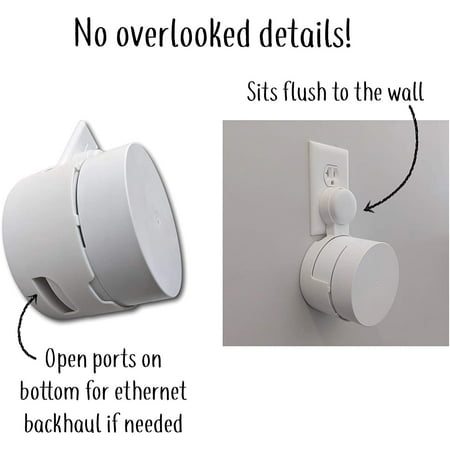 Mount Genie - Round Plug Outlet Mount for Google WiFi AC1200 (3-Pack) - White
