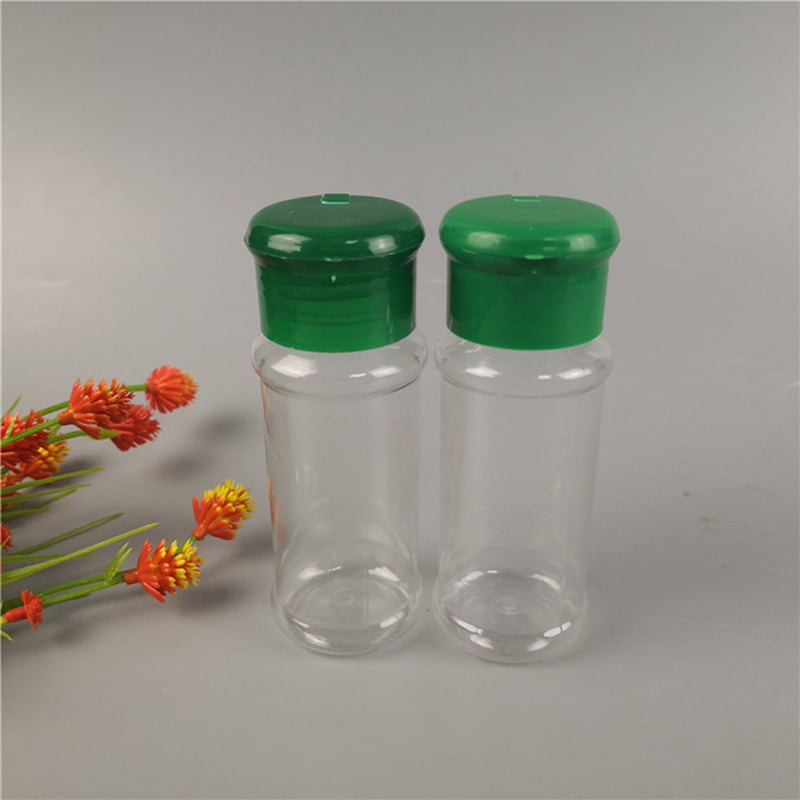 2pcs/Set Plastic Salt Pepper Vinegar Oil Cruet Shaker Jar Clear Bottle Pot MC