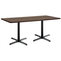 KFI Studios Mode 2.5' x 6' Dining Table, Studio Teak, Black X Base