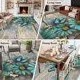 thumbnail image 5 of 6'x9' Area Rugs, Teal Daisy Indoor Outdoor Area Rug for Living Room Bedroom, Spring Floral Butterfly Botanical Vintage Washable Bathroom Rugs Kitchen Floor Carpet Mats Home Decor Aesthetic, 5 of 8