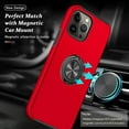 thumbnail image 3 of Entronix Heavy Duty Ring Case for iPhone 12 Pro Max, Shockproof Slim Fit Kickstand, Red, 3 of 7