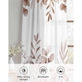 thumbnail image 6 of Brown Red Eucalyptus Leaves Sheer Curtains 45 Inch Length 2 Panels Set for Living Room/Bedroom, Watercolor Spring Summer Botanical Kitchen Curtains Grommet Curtains Window Treatments 42"x45"x2, 6 of 7