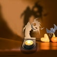 thumbnail image 3 of Beautynvta Halloween Candle Holder, Spooky Wooden Ghost Tealight Candle Holders with Shadow Scary Candle Stands Table Decor, Halloween Decorations, 3 of 5