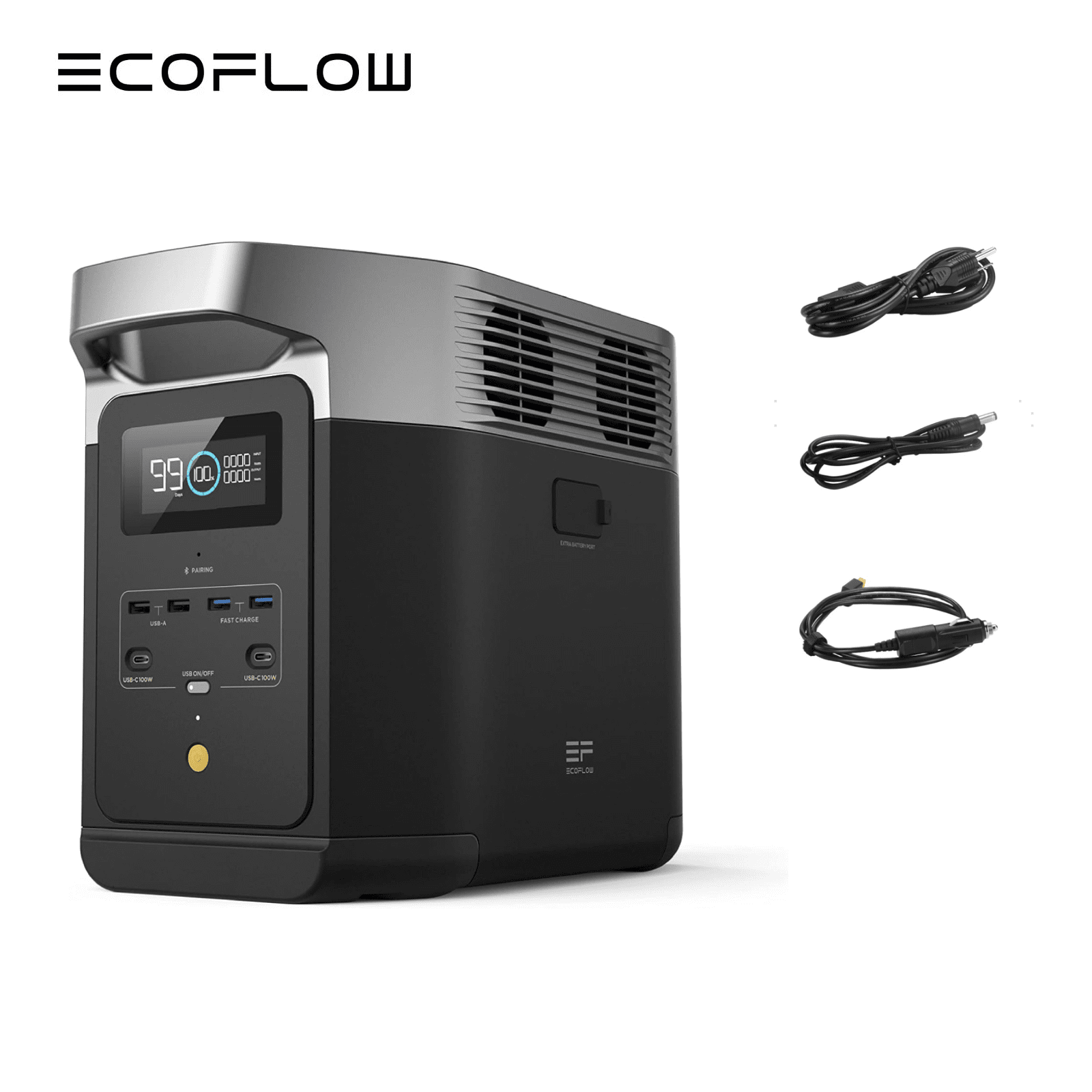 EcoFlow DELTA 2 950 Portable Power Station, 950Wh LiFePO4 Battery, 7x Fast Charging, 1800W AC Output Power Station, Can be Used as Home Backup Power or Solar Power Bank for Outdoor Camping and RV