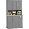 thumbnail image 6 of LiviNest Kitchen Pantry Storage Cabinet: Modern Farmhouse Coffee Bar Cabinet with Adjustable Shelves & Cable Management - Rustic Gray Kitchen Storage Unit for Small Spaces & Coffee Enthusiasts, 6 of 6