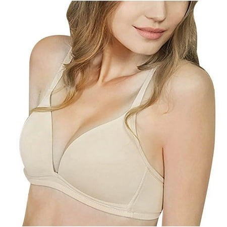 Blczomt No Underwire Bras for Women Balconette Sexy Push Up Beige Bra