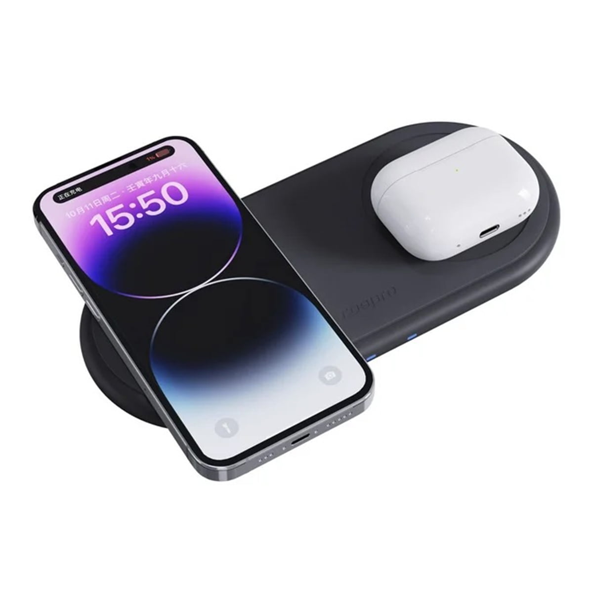 COSPRO 2-in-1 Wireless Charging Salt and Pepper Grinder Set, Stainless Steel Spice Grinder Rechargeable Automatic Pepper Mills, Adjustable Coarseness, One-Hand Operation