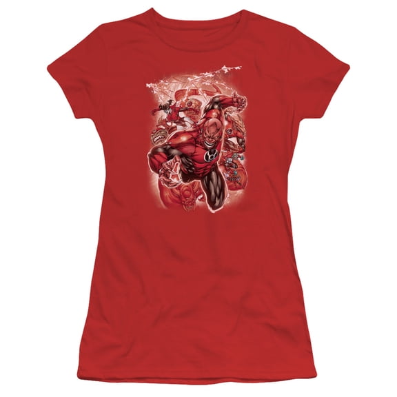 Green Lantern/Red Lanterns #1 S/S Junior Women's T-Shirt Sheer Red