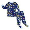 thumbnail image 6 of Hessimy Toddler Boys Girls Spring Summer 2Pcs Long Sleeve Sweatshirt Tops Pants Soft Casual Clothes Sweatsuit, Soft Casual Sweat(Dark Blue,6-7 Years), 6 of 6