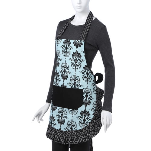 Flirty Aprons Women's Original Apron in Aqua Damask