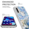 thumbnail image 3 of Rosebono Compatible With Motorola Moto G Play 2023 / Moto G Pure / Moto G Power 2022 Case, Hybrid Bling Glitter Sparkle Epoxy Graphic Marble Colorful Silicone Skin Cover Armor Case (Blue), 3 of 5