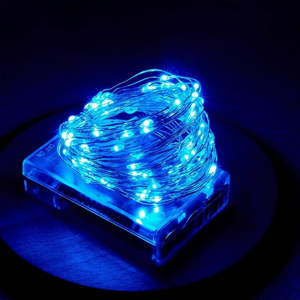Cadena de luces LED con forma de caja de batería, alambre de cobre, decoración navideña, luz de color pequeña, luz de estrella, luz de ambiente, luz intermitente